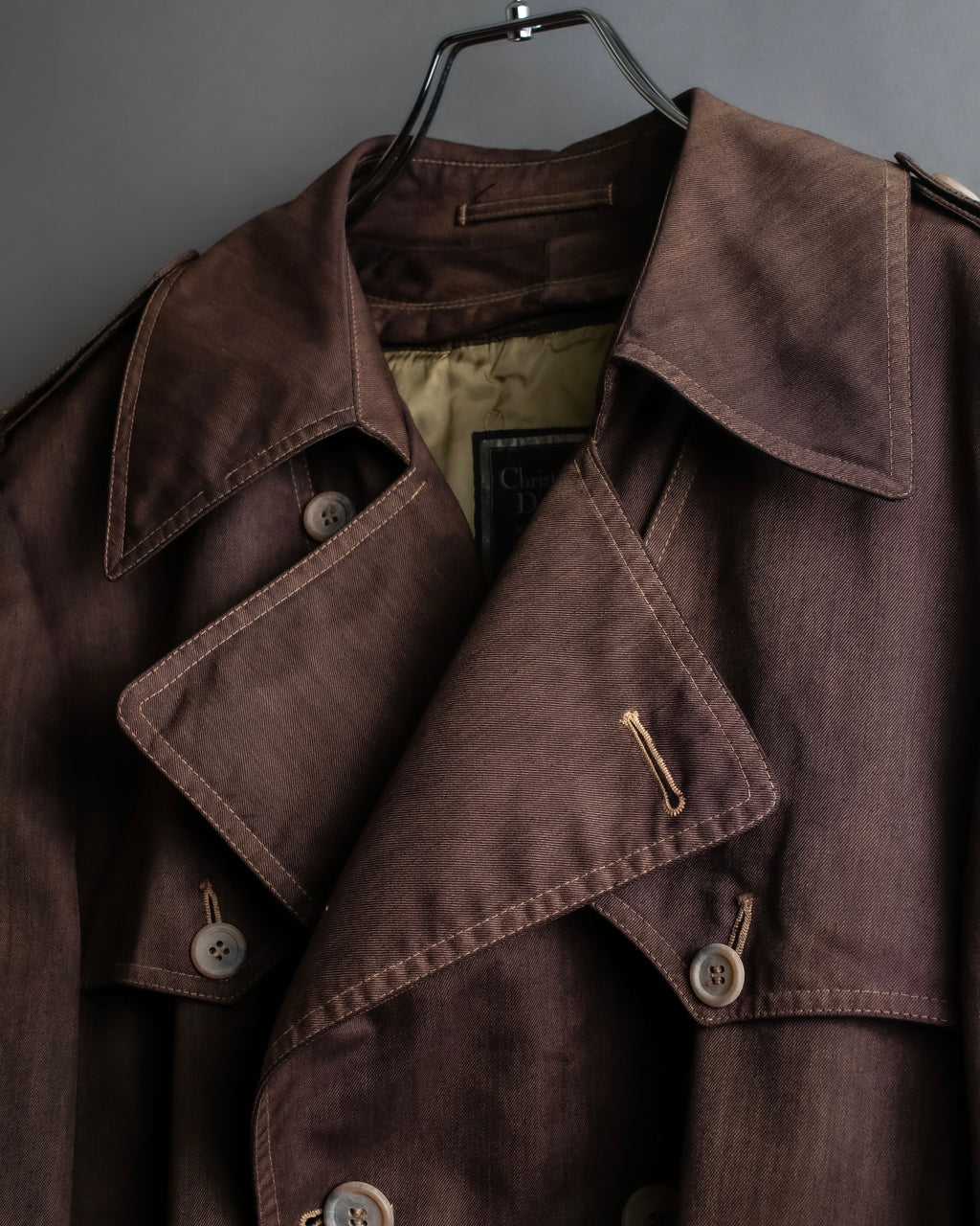 "CHRISTIAN DIOR MONSIEUR"
 Dark brown oversized trench coat