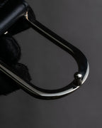 "GUCCI" Organic curved buckle design leather belt