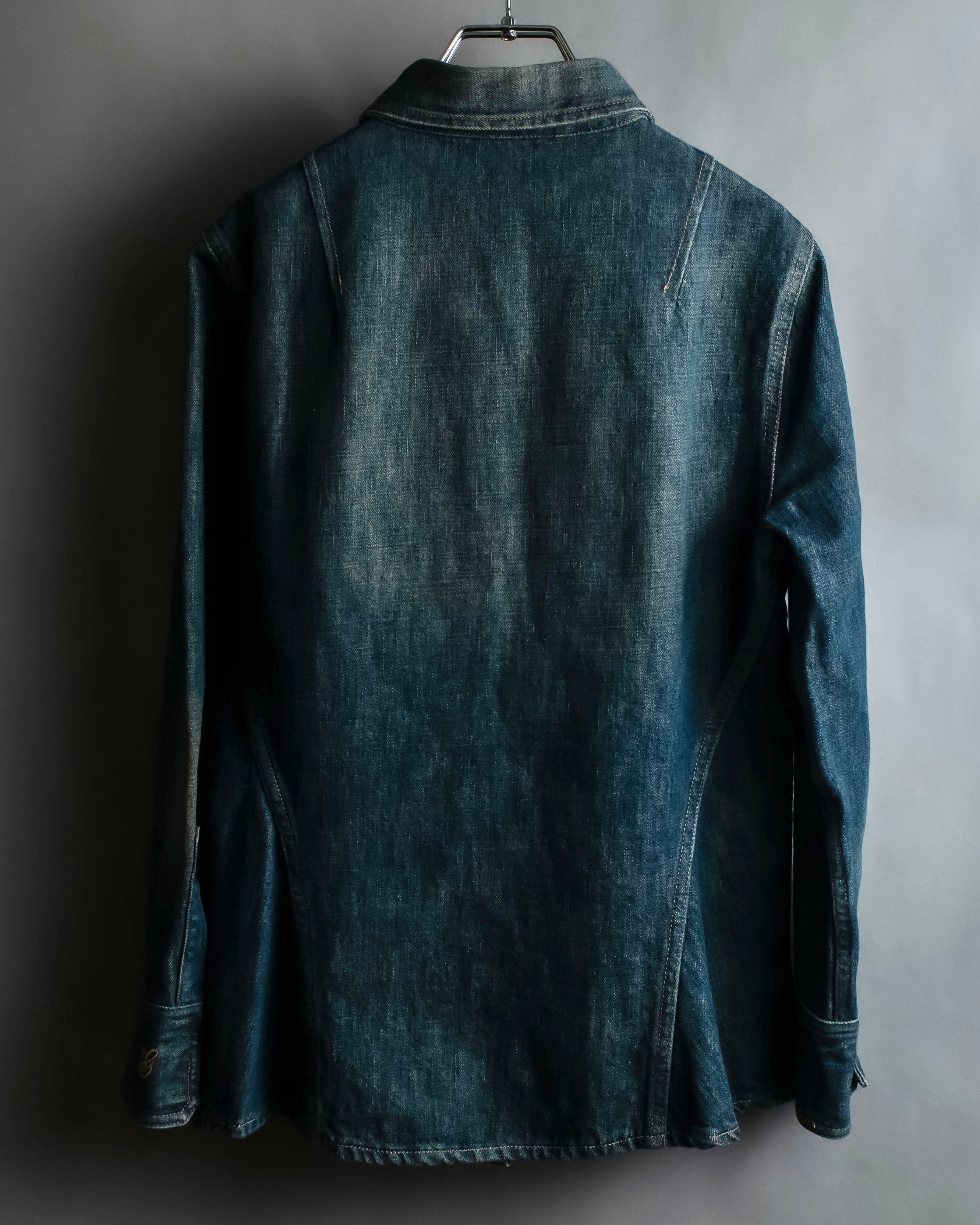 "GUCCI" Vintage faded shaped denim jacket