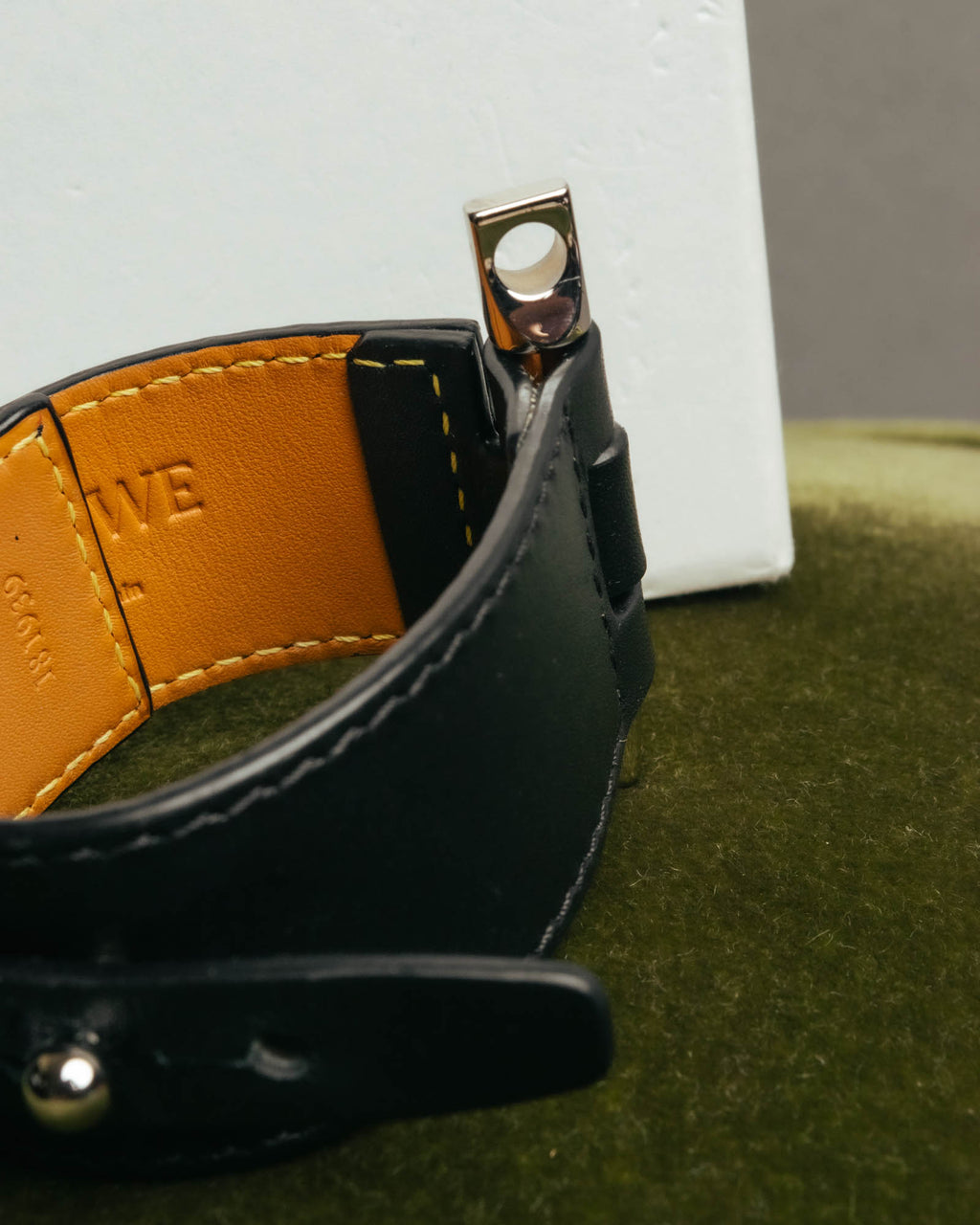 “LOEWE” 2010’s-2020’s industrial leather cuff bracelet