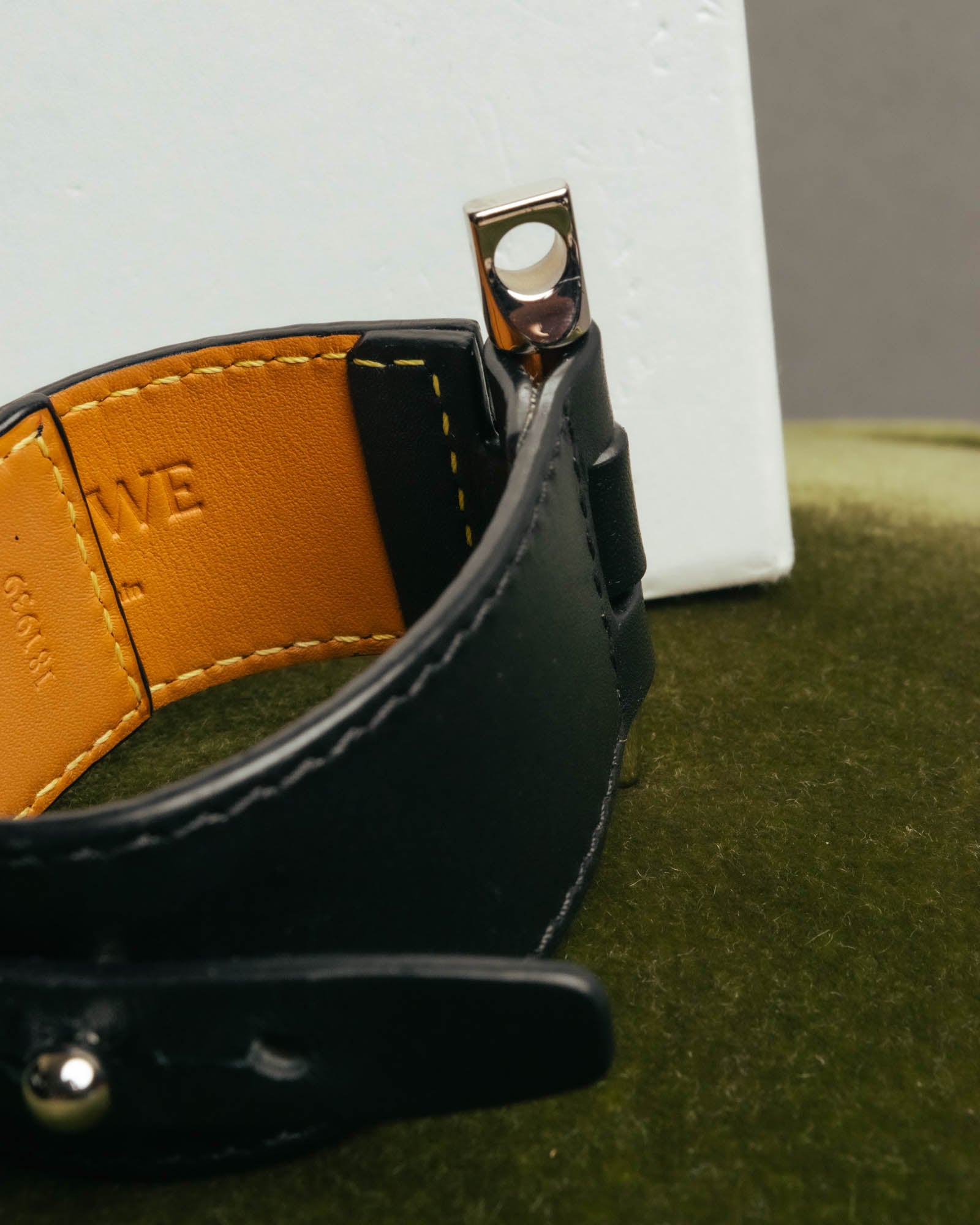 “LOEWE” 2010’s-2020’s industrial leather cuff bracelet
