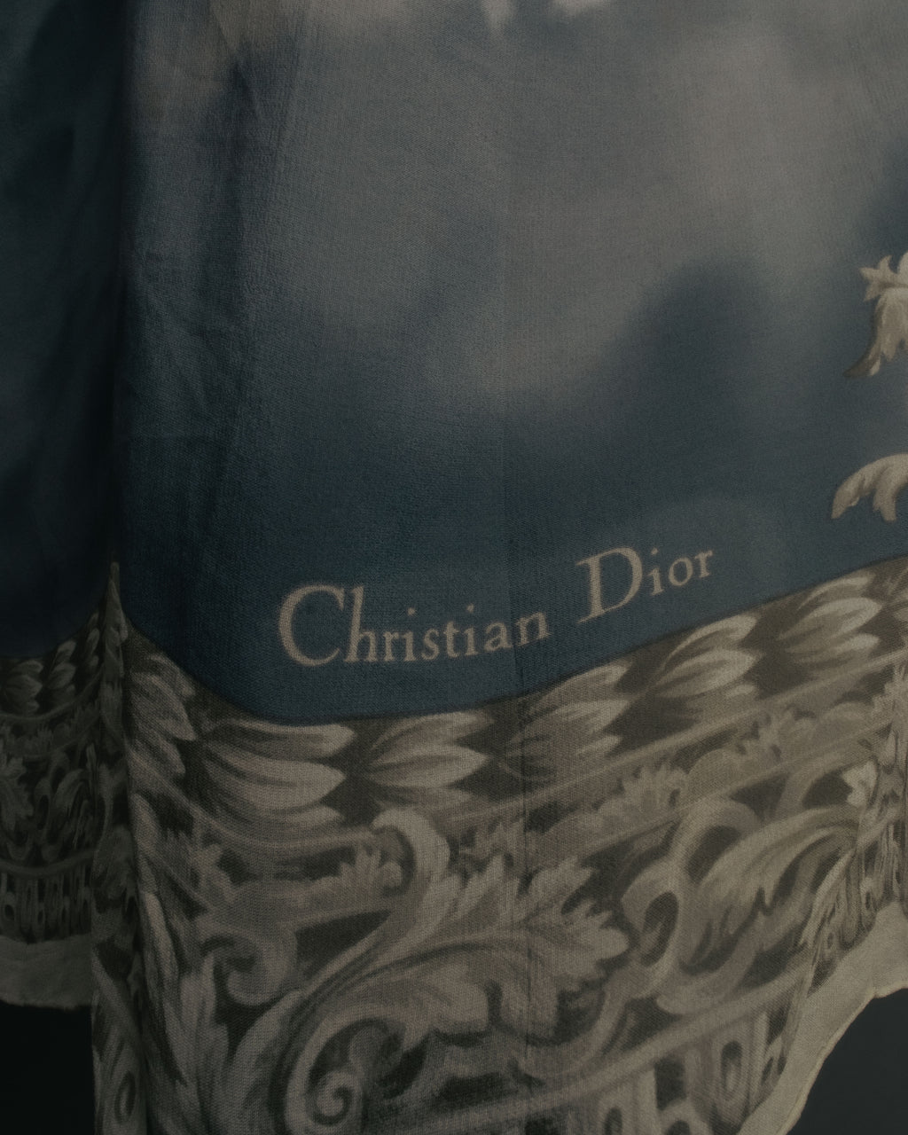 “Christian Dior” 90’s-00’s Sky motif silk scarf