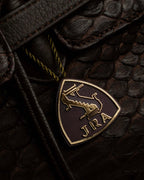 "Vintage turnlock design python leather bag"