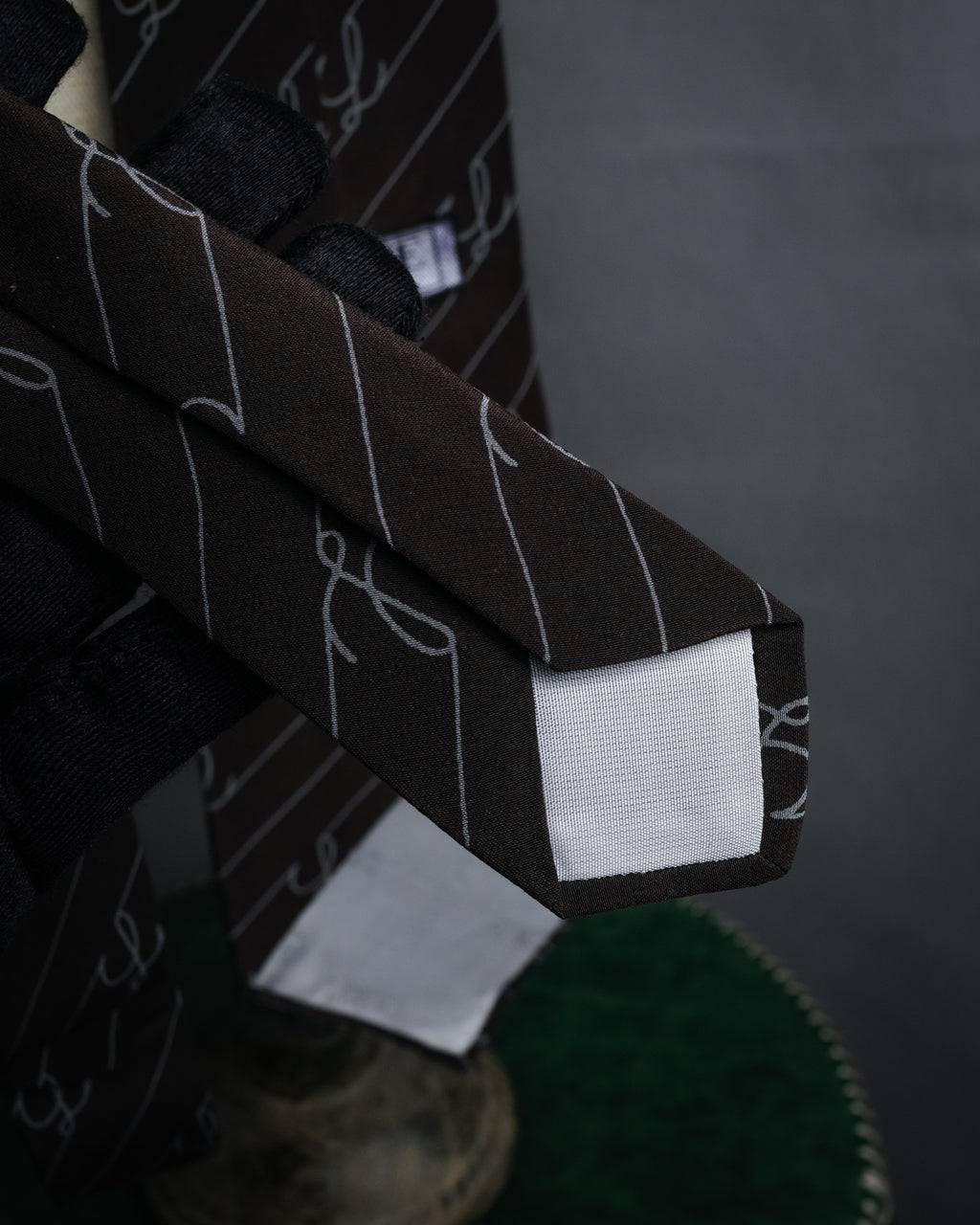 “LOEWE” 2000’s Script monogram silk tie