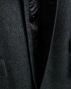 "Burberrys" diagonal striped pure new wool long coat