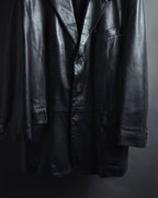 "Salvatore Ferragamo" Straight silhouette leather tailored jacket