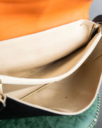 "Chloe" Leather &amp; canvas combination design chain crossbody bag