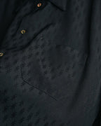 "Jean Paul Gaultier Classique" 90's Geometric jacquard total-pattern shirt with shell buttons