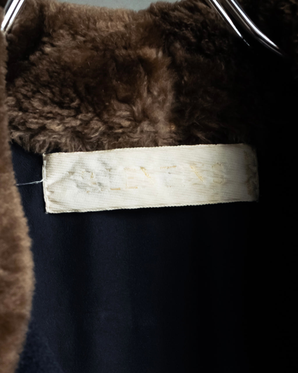 "VALENTINO" Fur collar double-breasted wool coat