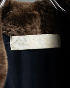 "VALENTINO" Fur collar double-breasted wool coat