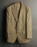 "GUCCI" 90's-00's Vintage houndstooth and glen check structured cotton jacket