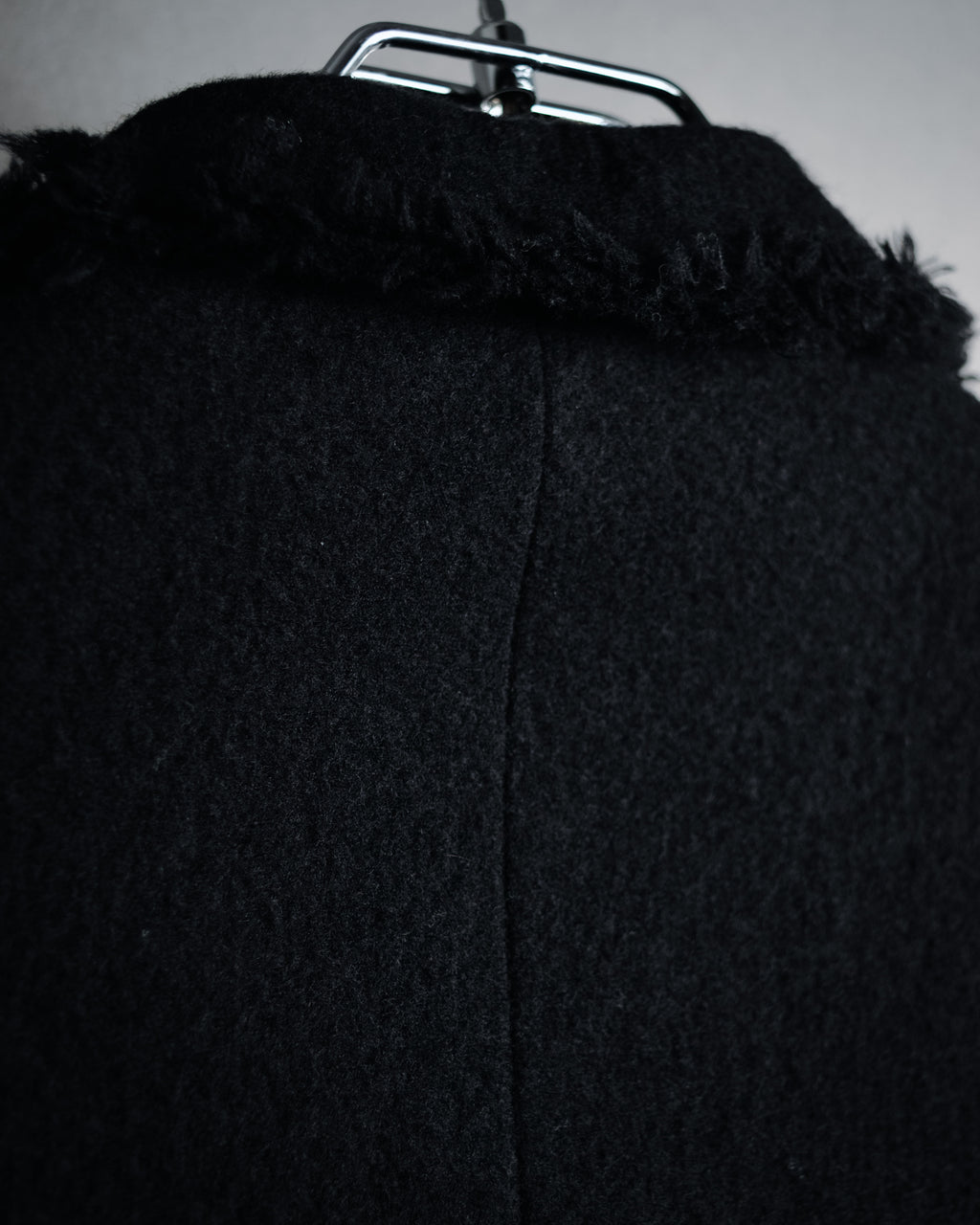 –SPECIAL– "tricot COMME des GARÇONS" 2004AW Fringed cut-off boiled wool tailored jacket