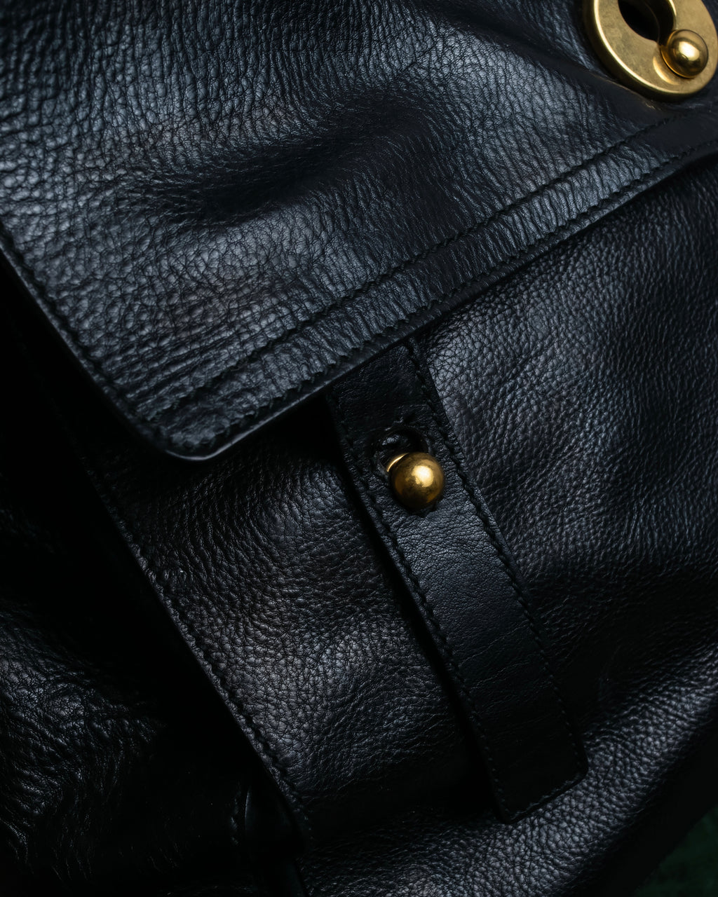 "YVES SAINT LAURENT" Muse to gold metal parts one-handle leather bag