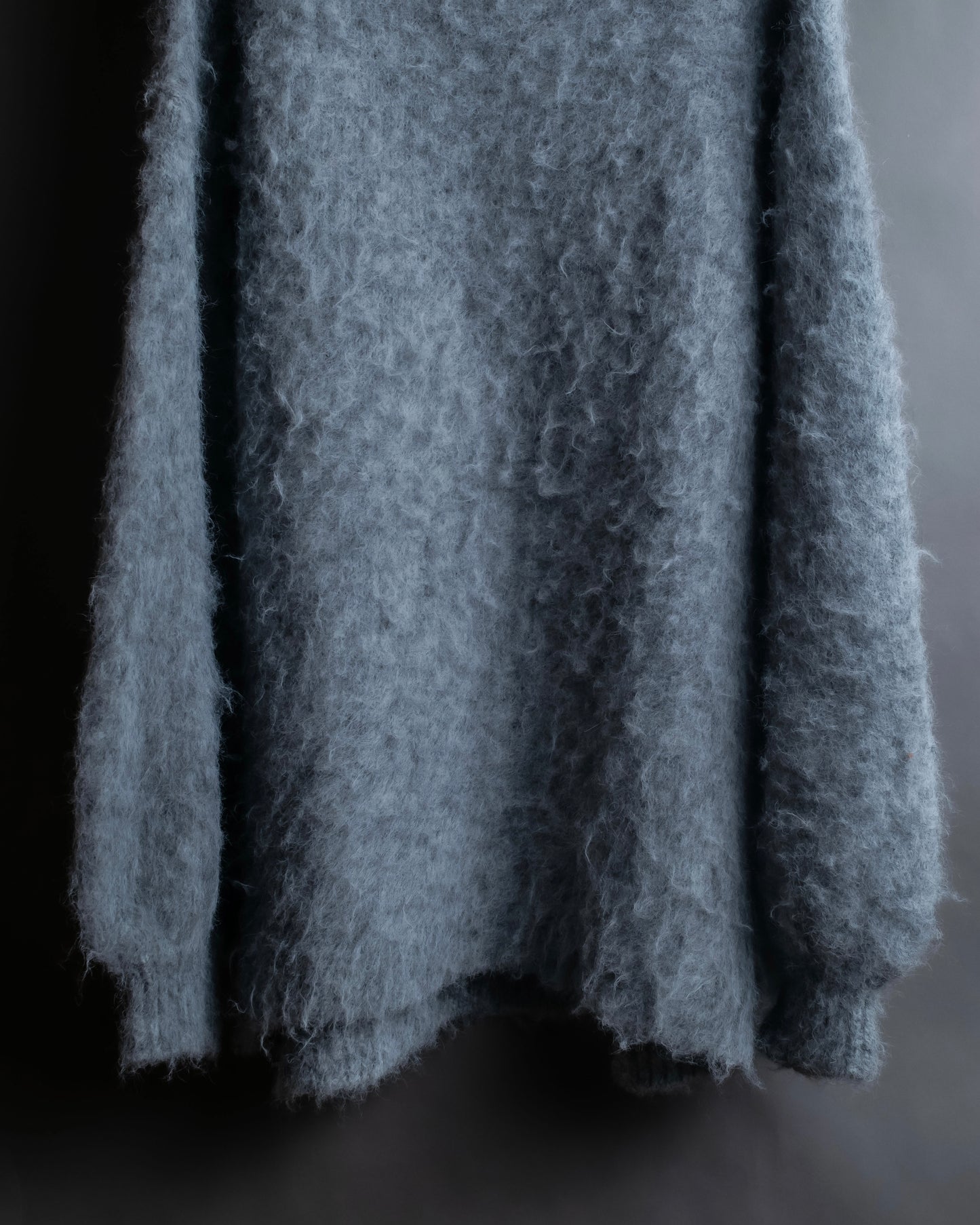 "Vintage drop shoulder shaggy knit pullover"