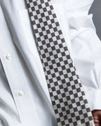 "JEAN PAUL GAULTIER" Check pattern anagram logo engraved square tie