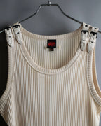 “Jean Paul Gautier” Double belted shoulder designed tank top