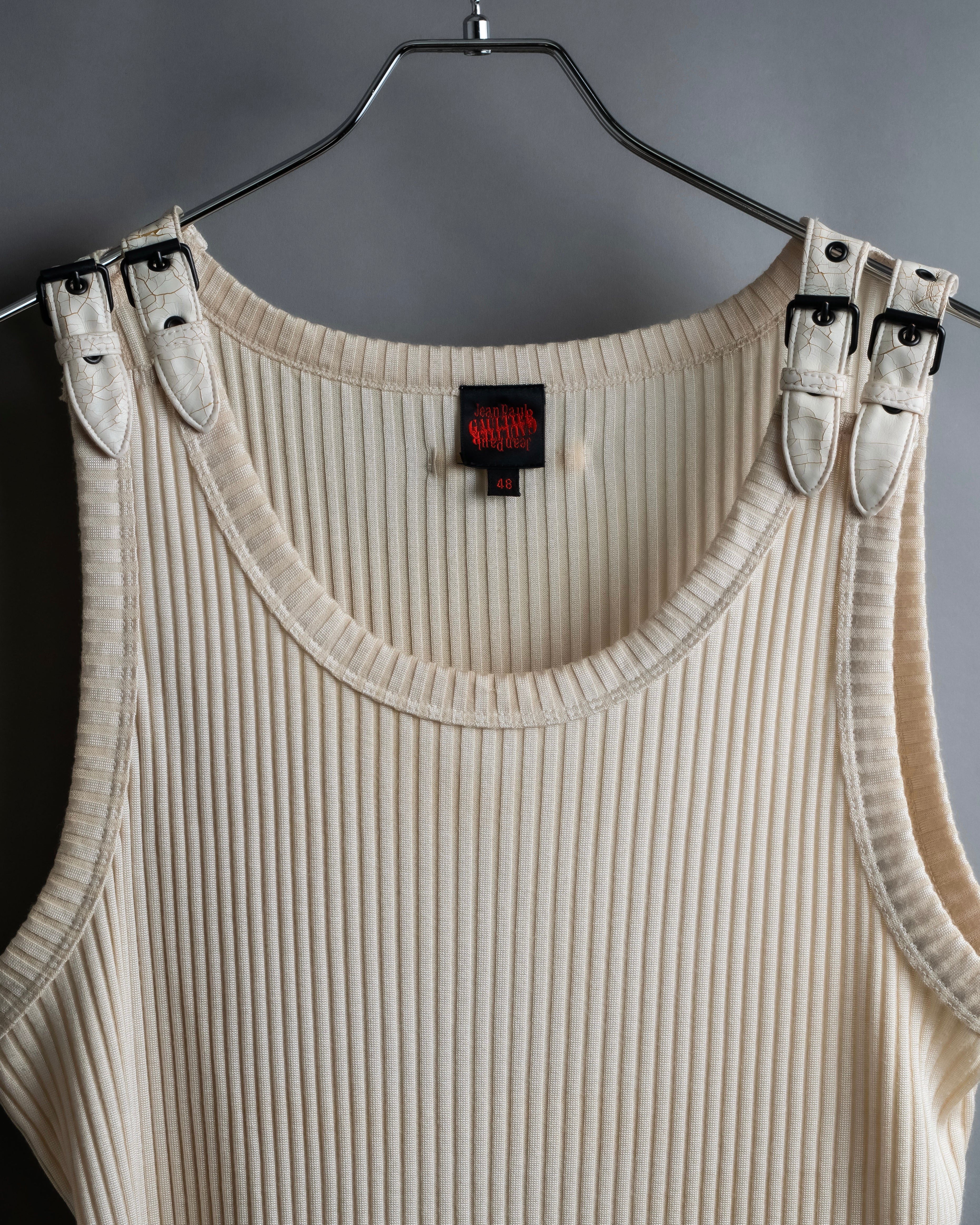 “Jean Paul Gautier” Double belted shoulder designed tank top