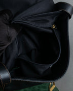 "Ralph Lauren" Saddle＆stirrup motif grained leather shoulder bag