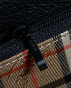 "BURBERRYS" Horizontal shape grained leather one-handle bag