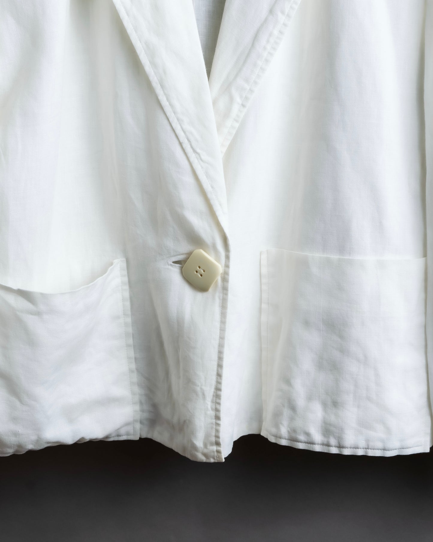 "Christian Dior" 1 button pure white short length tailored jacket