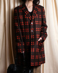 "HUGO BOSS" Plaid brushed wool tailored coat