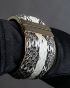 "BURBERRY" Python pattern metal hinge bangle