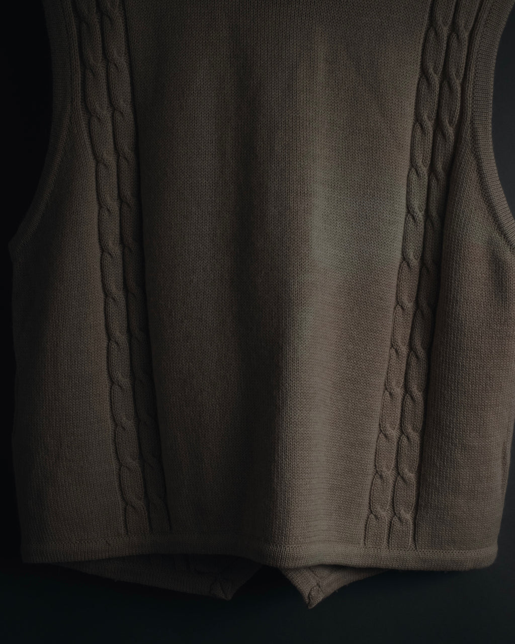 "Christian Dior" 90’s cable knit＆suede panel vest