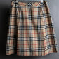 "BURBERRY" Nova check pattern box pleats mid length skirt