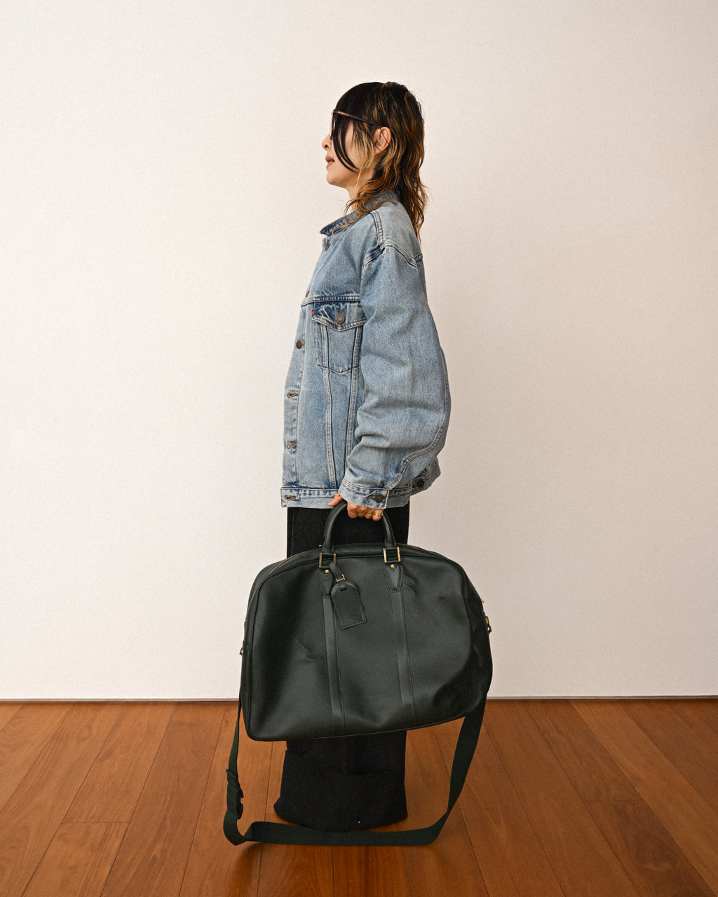 LOUIS VUITTON/ “Taiga Kendall GM” 2 Way Big Boston Bag Green