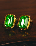 "Yves Saint Laurent" 80's-90's Emerald green clip-on earrings