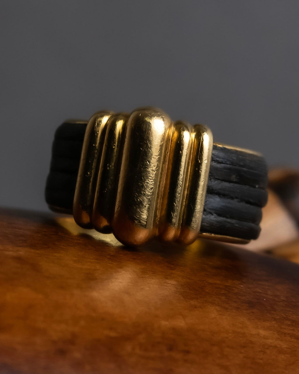 "CHAUMET" Onyx black gold combination ring