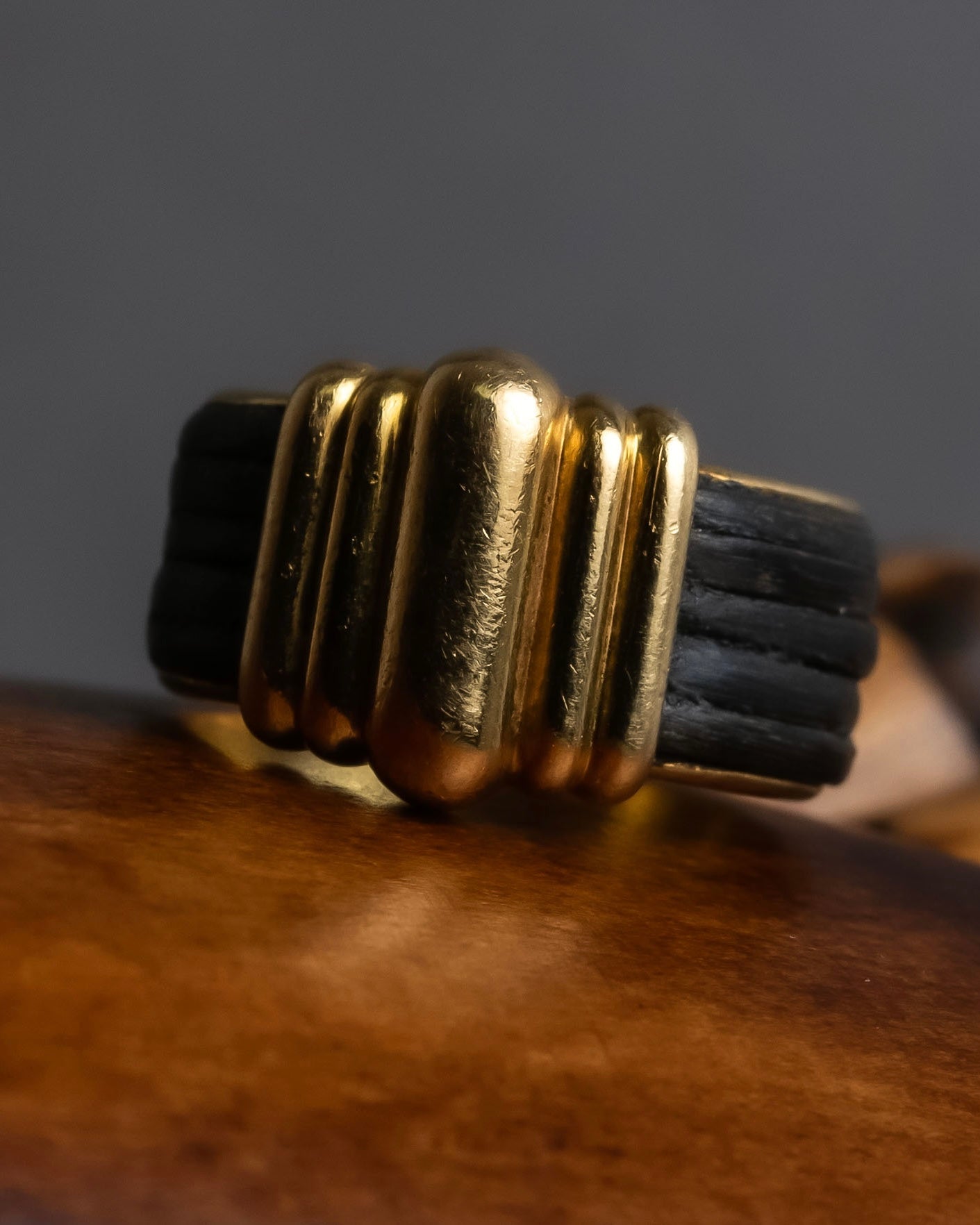 "CHAUMET" Onyx black gold combination ring