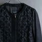 "Weekend Max Mara" 100% goat leather flower motif zip up short length jacket