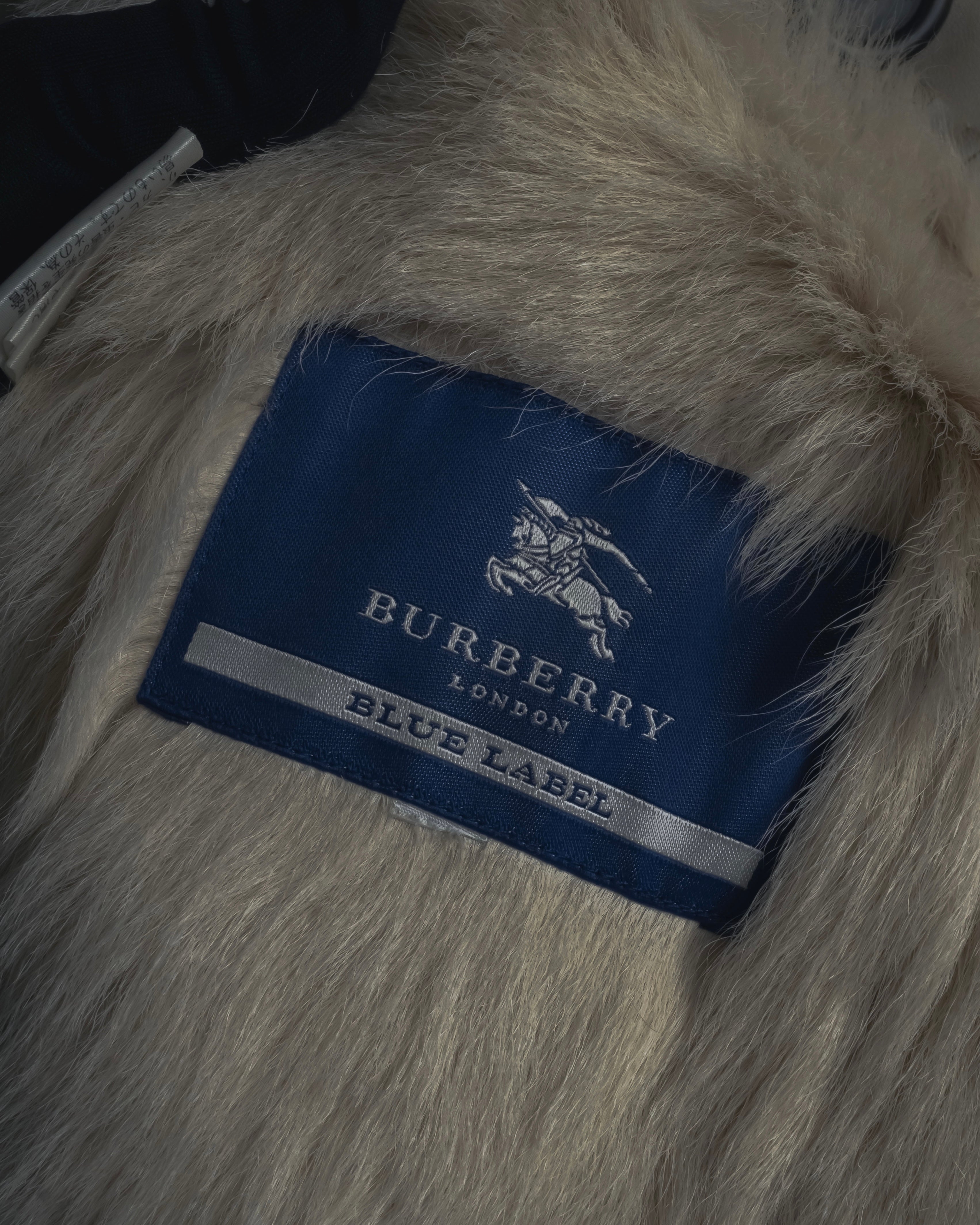 "BURBERRY BLUE LABEL" 00’s Shearling cable-knit pockets coat