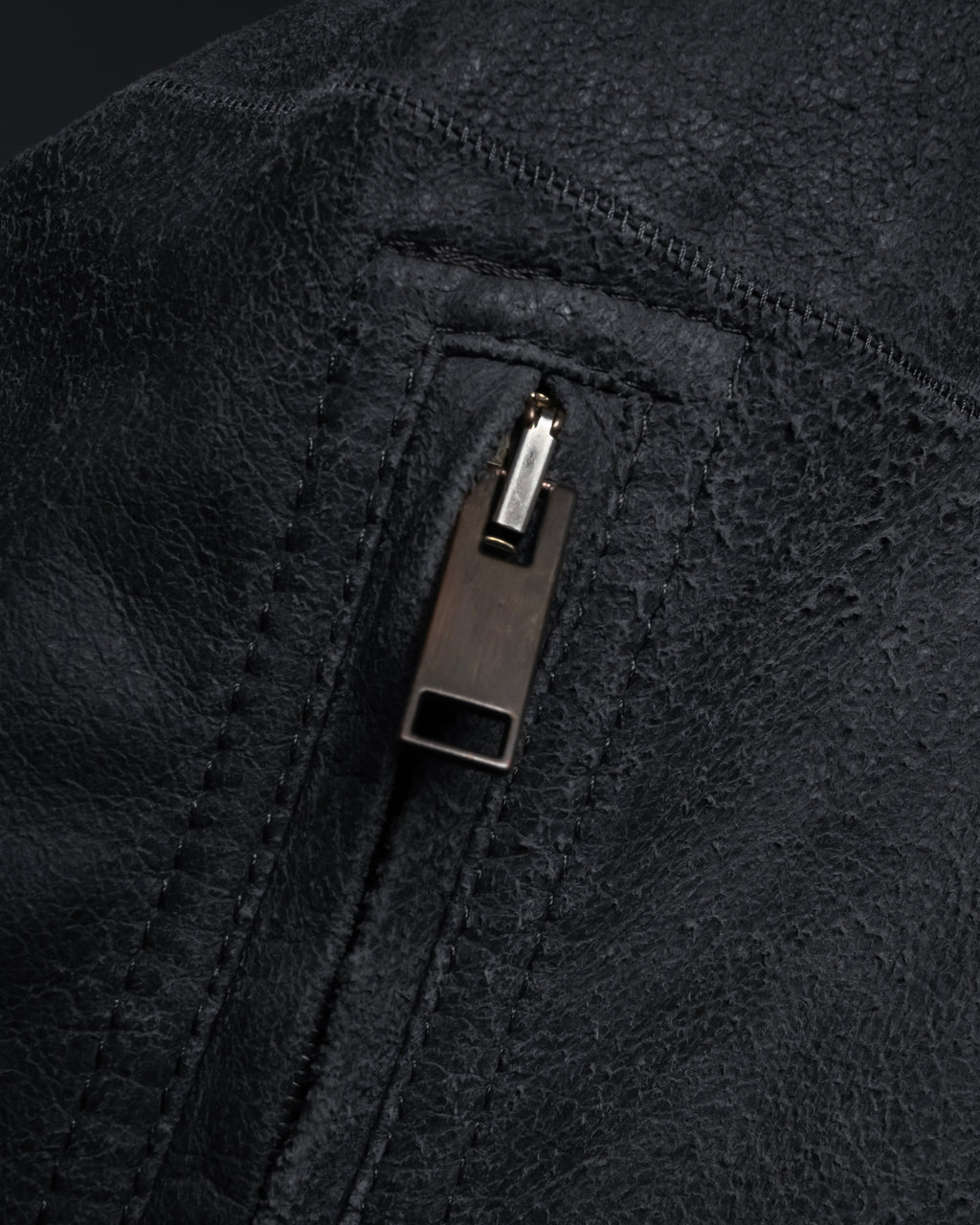 -SPECIAL- "Rick Owens" 13AW Ribbed leather zip-up jacket