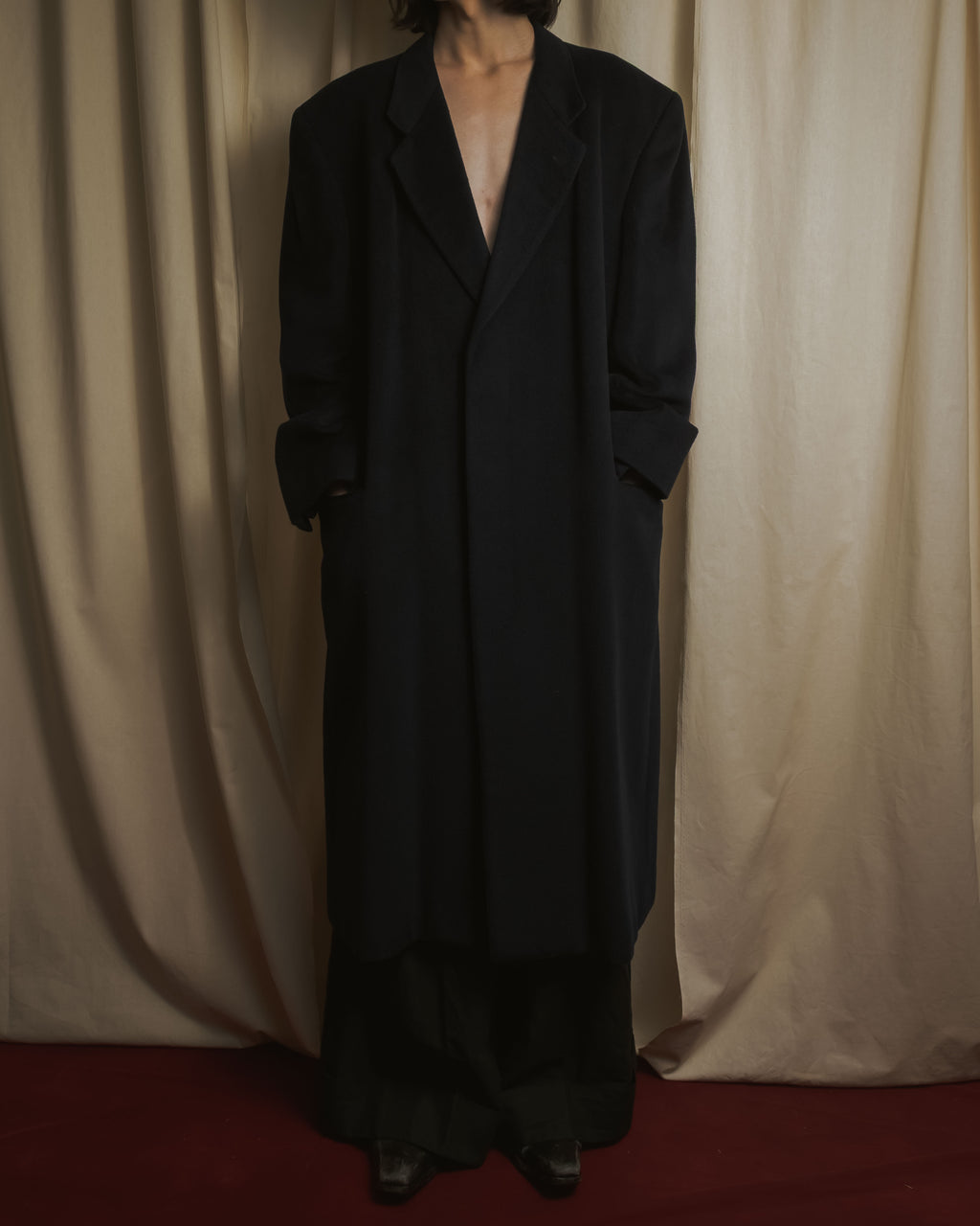 "VALENTINO GARAVANI UOMO" 80’s-90’s Cashmere blend tailored coat