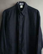 "GIANNI VERSACE" 80's-90's Dark jacquard long sleeve shirt