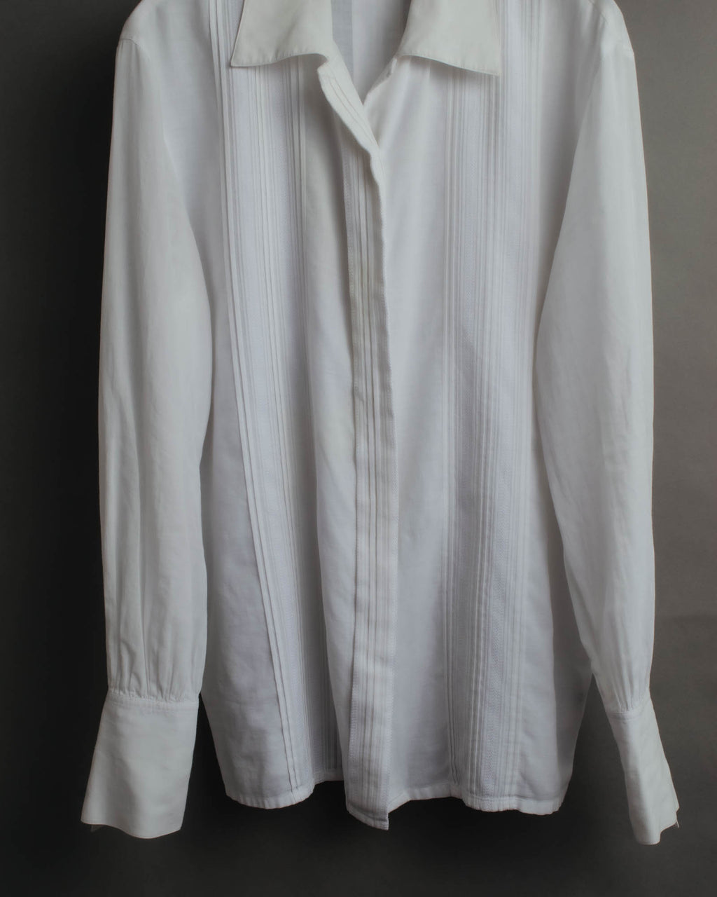 -SPECIAL- “Christian Dior” 90’s-00’s pleated bib dress shirt
