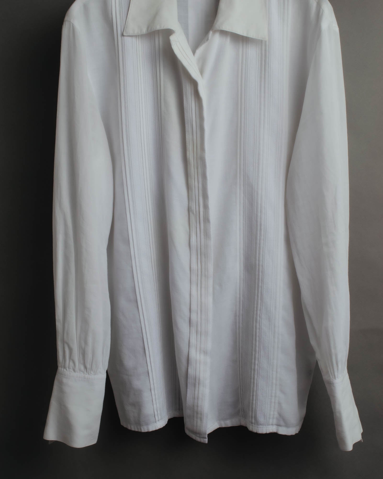 -SPECIAL- “Christian Dior” 90’s-00’s pleated bib dress shirt