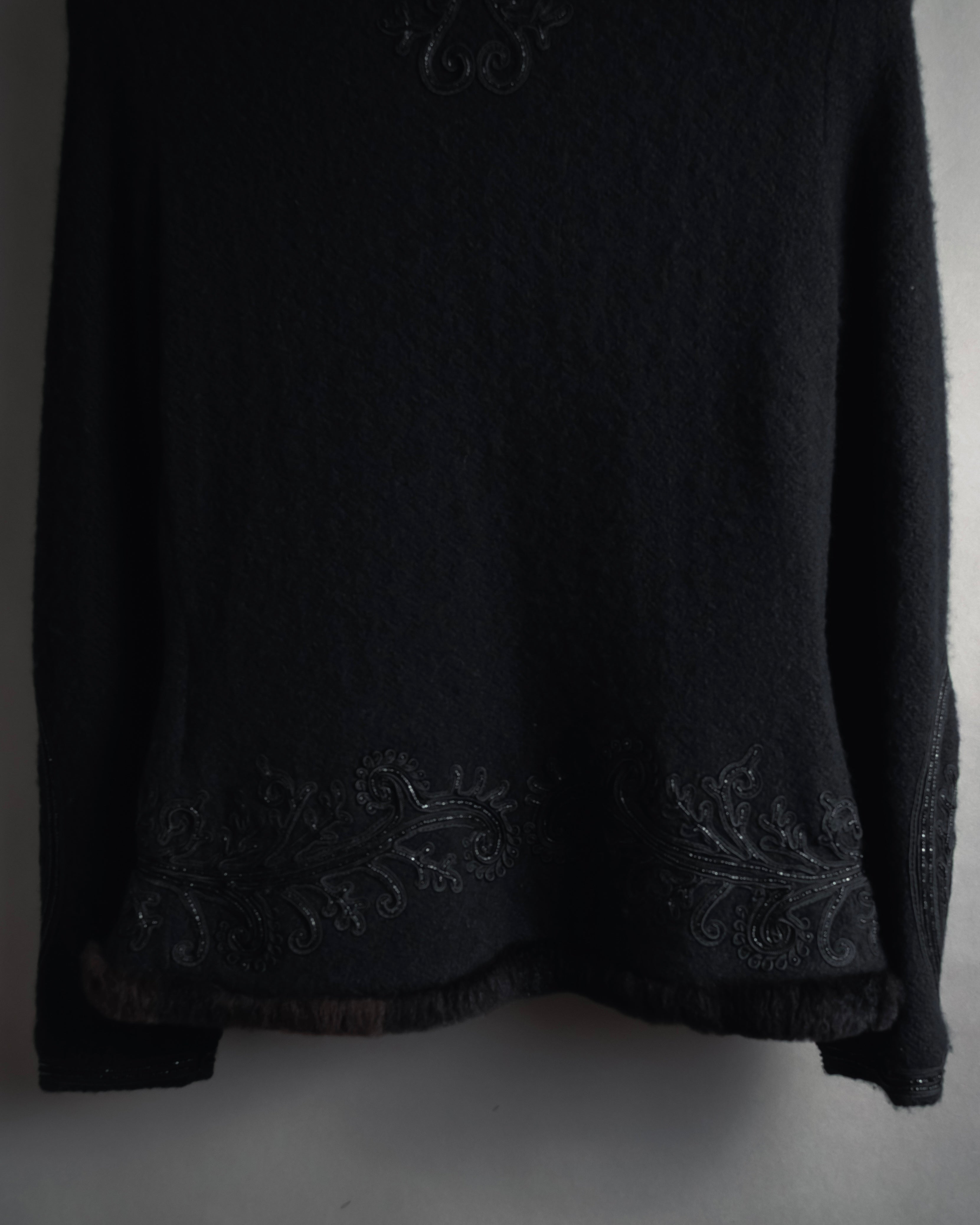 Chaqueta de piel con bordado de cuentas de los años 00 de Ralph Lauren