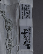 "HERMES" Embroidered knot border cotton scarf