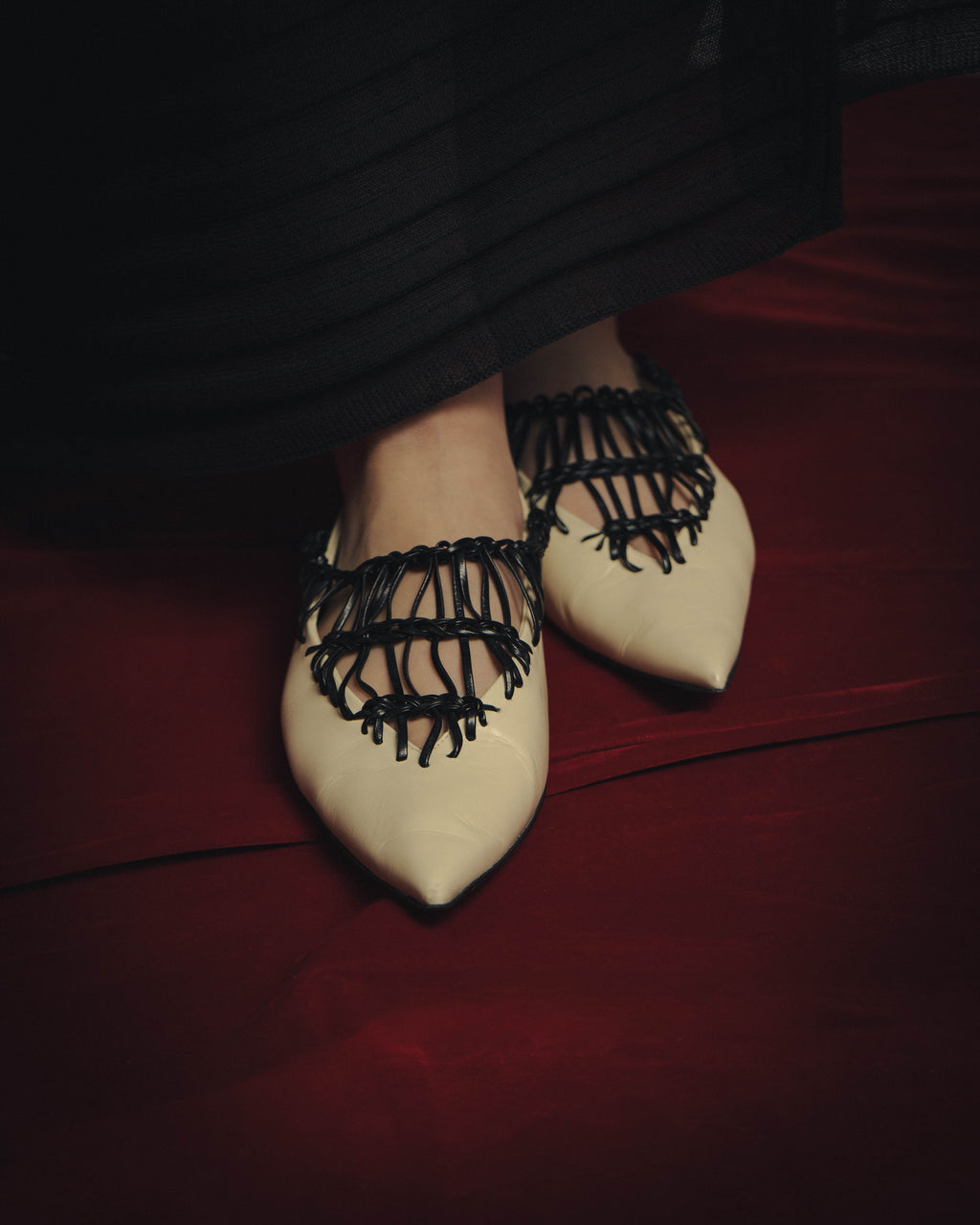 -SPECIAL- “JIL SANDER” 2020’s interwoven strap pointed-toe flat shoes