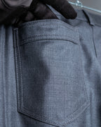 "CHANEL" 100% wool wide tapered slacks