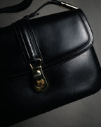 "GUCCI" 70’s boutique push lock box calf shoulder bag