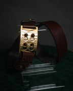 “FENDI” 2000’s FF studded sculptural leather belt
