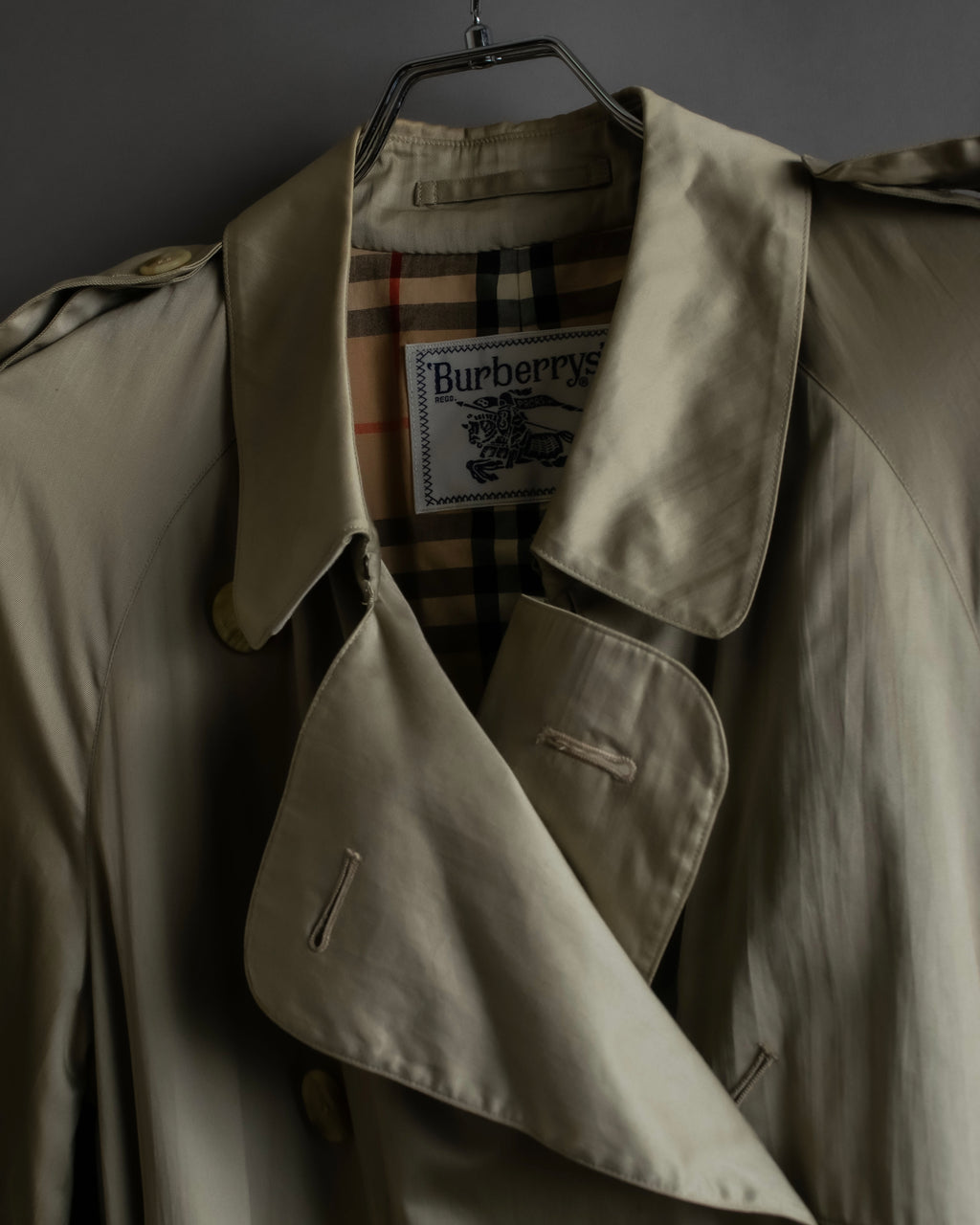 "BURBERRYS" Classic military detail maxi length trench coat
