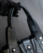 "tricot COMME des GARCONS" 
Flap pocket metal parts design leather hand bag