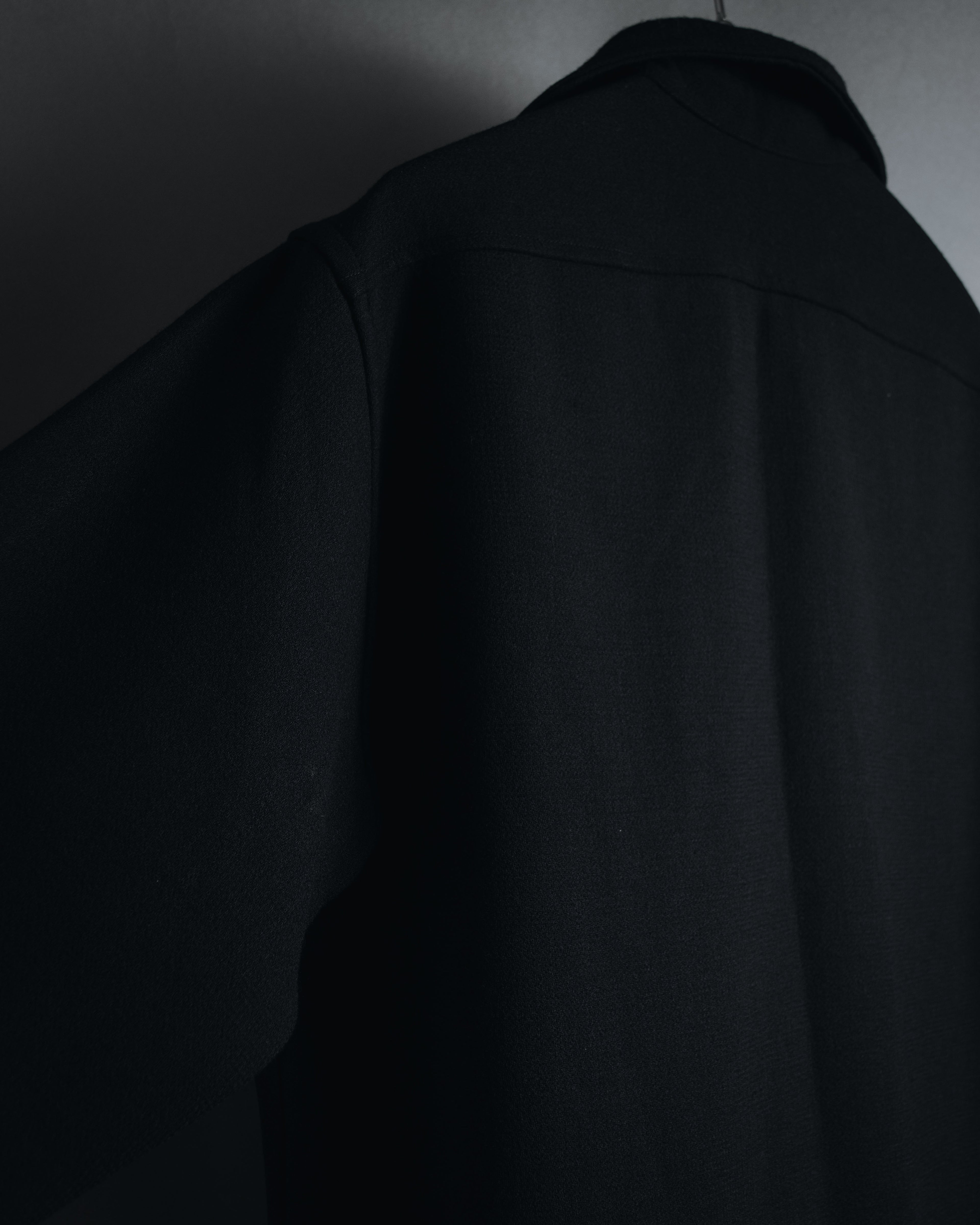 "Salvatore Ferragamo" 90’s signature engraved buttons wool shirt jacket