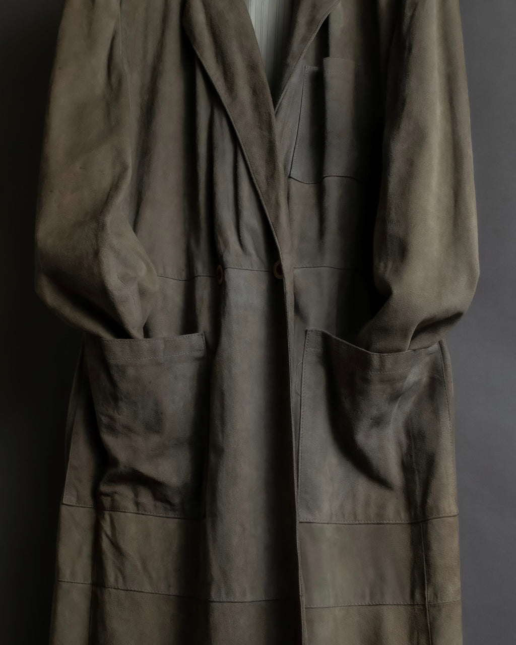 "GIORGIO ARMANI" Brushed shades suede leather long coat