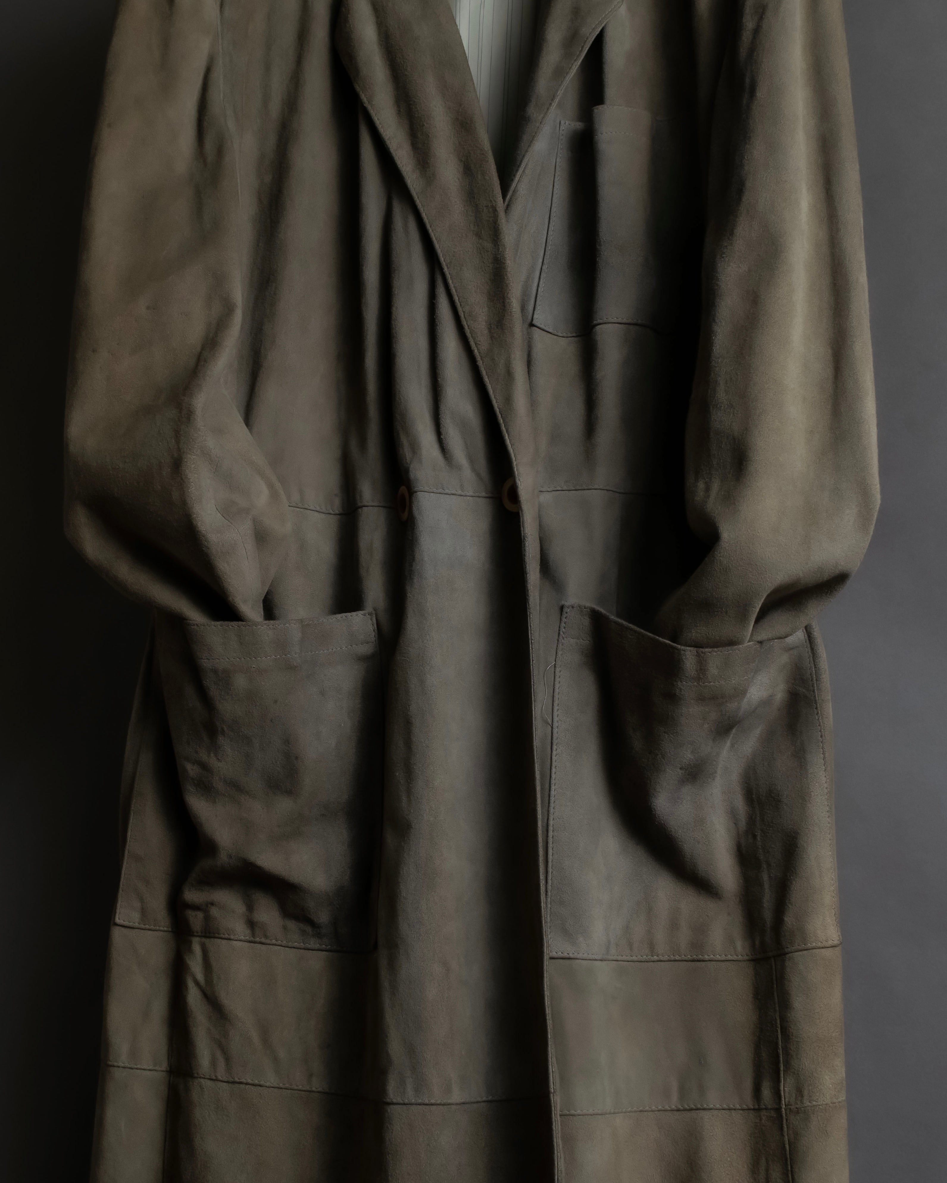 "GIORGIO ARMANI" Brushed shades suede leather long coat